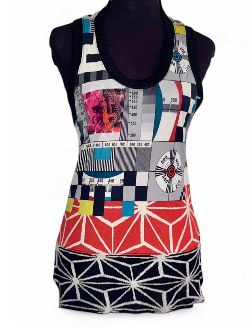 Jean Paul Gaultier Vintage 90’s Graphic  Sleeveless Top Multicolor print